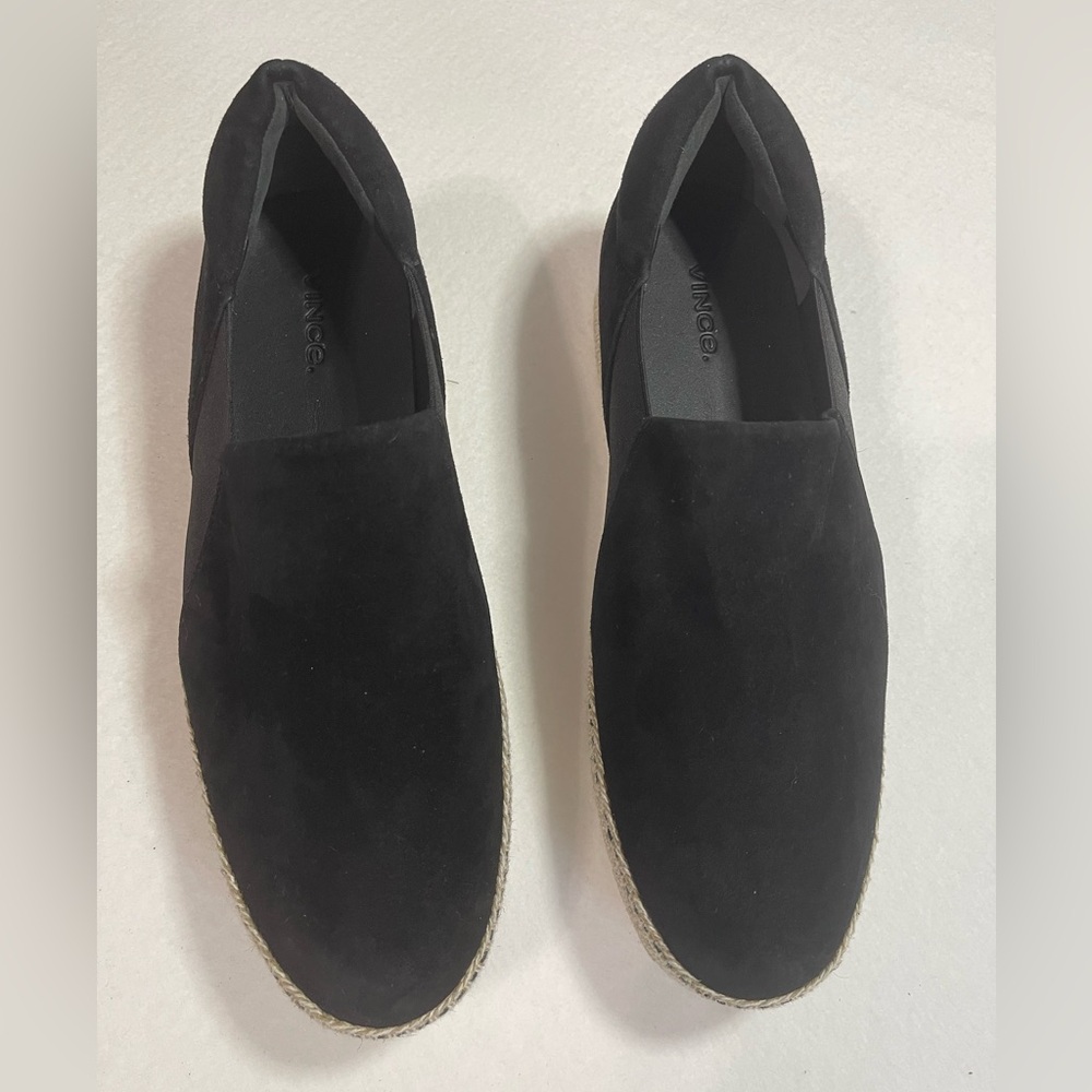 Vince Wilden Espadrille Slip-on Platform Sneaker, black suede size 9.5 M